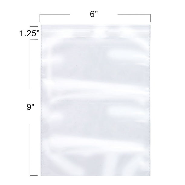 1000 Pack 4 x 7 Inch Clear Flat Poly Bag 3 Mil